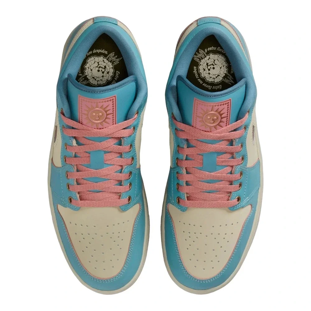 Mens Size 12 - JORDAN 1 LOW SE  Denim Turquoise Smokey Blue Red Shoes IM8120-464